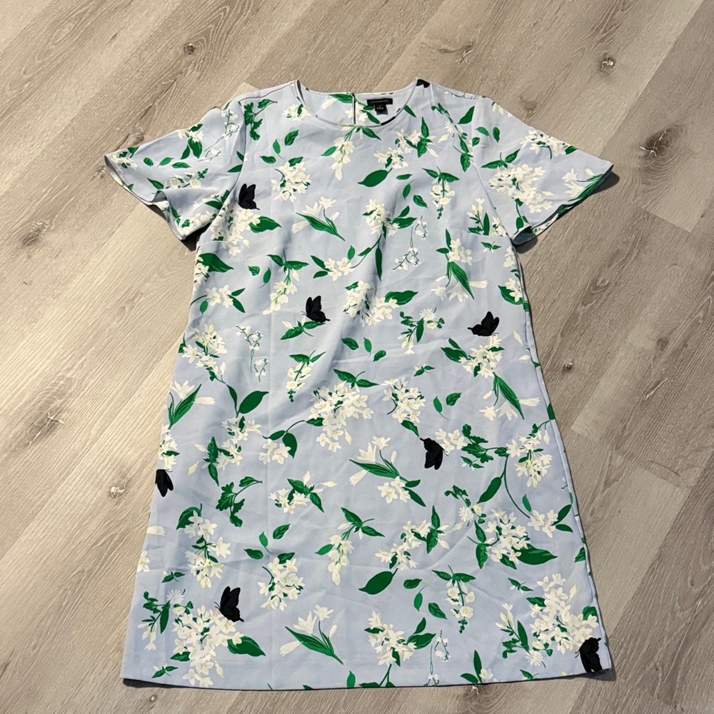 Floral and Butterflies Short‎ Sleeve Dress - Size 10